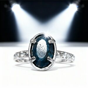 Rare Kendra Scott Vintage Silver Ring Size 7 - Blue Gemstone
